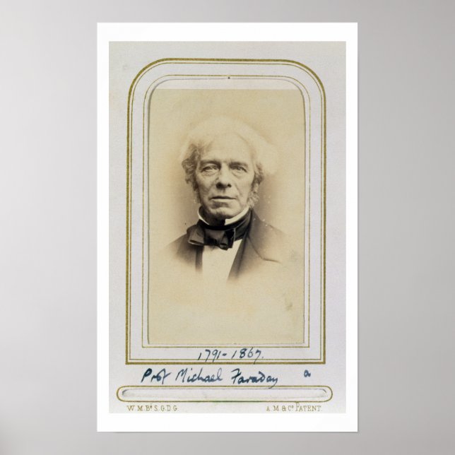 Porträtt till Michael Faraday (1791-1867) (albumen Poster (Framsidan)