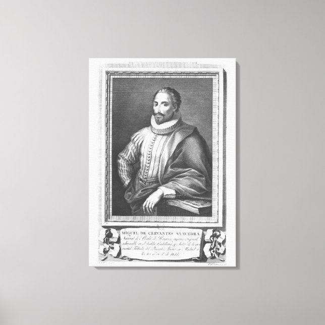 Porträtt till Miguel de Cervantes Saavedra Canvastryck (Framsida)