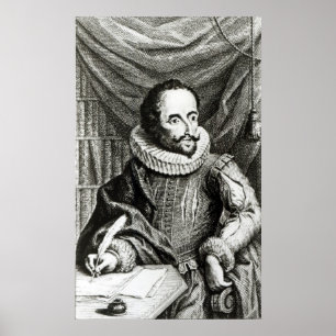 Porträtt till Miguel de Cervantes Saavedra Poster