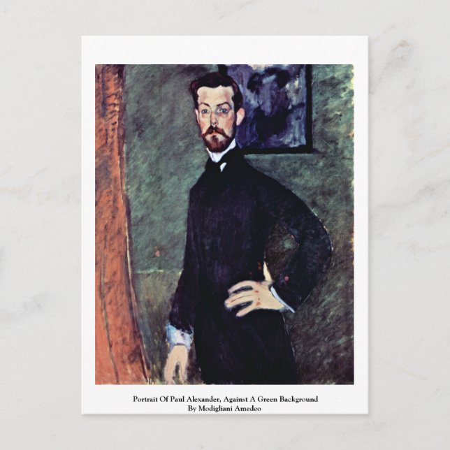 Porträtt till Paul Alexander av Modigliani Amedeo Vykort (Framsida)