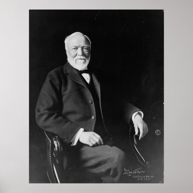Porträtt till Philantropist Andrew Carnegie Poster (Framsidan)