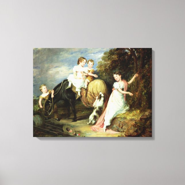 Porträtt till Rev.Joseph Arkwris barn Canvastryck (Framsida)