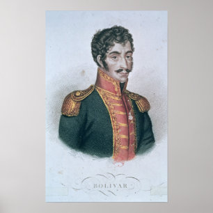 Porträtt till Simon Bolivar Poster