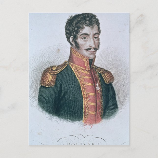 Porträtt till Simon Bolivar Vykort (Framsida)