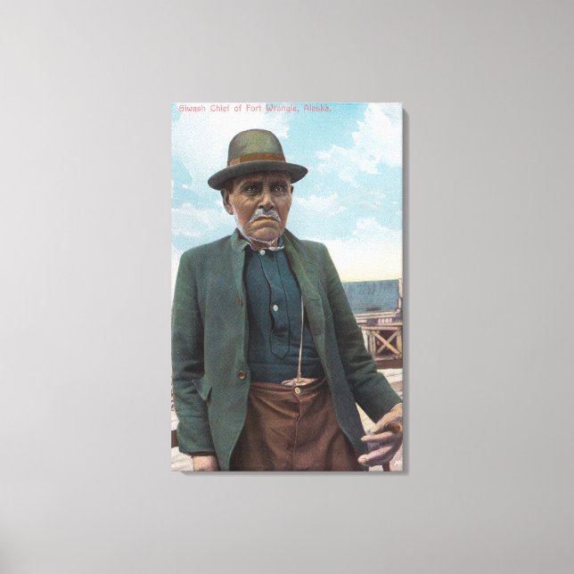 Porträtt till Siwash Chief of Fort Wrangle Canvastryck (Framsida)