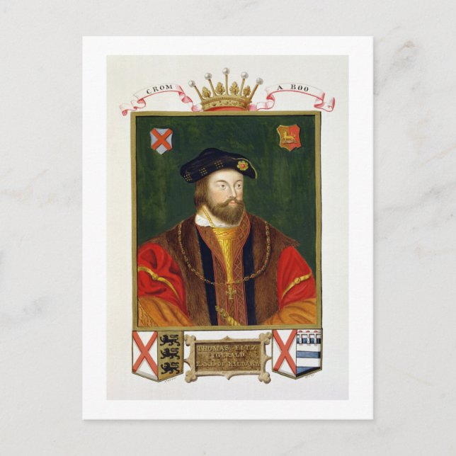 Porträtt till Thomas Fitzgerald (1513-37) Lord Off Vykort (Framsida)