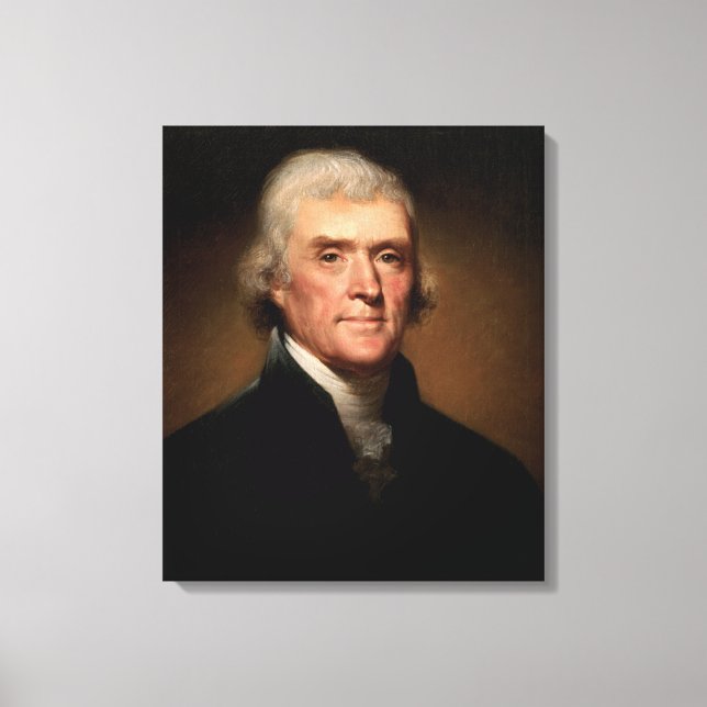 Porträtt till Thomas Jefferson (av Rembrandt Peale Canvastryck (Framsida)