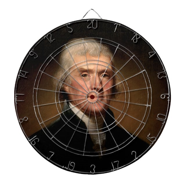 Porträtt till Thomas Jefferson (av Rembrandt Peale Darttavla (Framsidan)