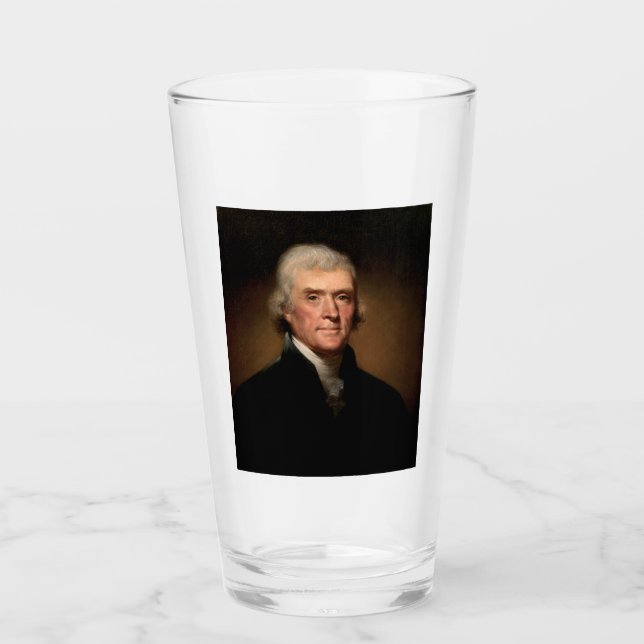 Porträtt till Thomas Jefferson (av Rembrandt Peale Glaskopp (Framsida)