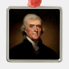 Porträtt till Thomas Jefferson (av Rembrandt Peale Julgransprydnad Metall