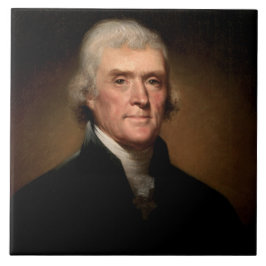 Porträtt till Thomas Jefferson (av Rembrandt Peale Kakelplatta