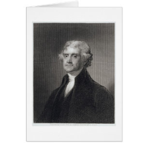 Porträtt till Thomas Jefferson, graverad av Henry Hälsningskort
