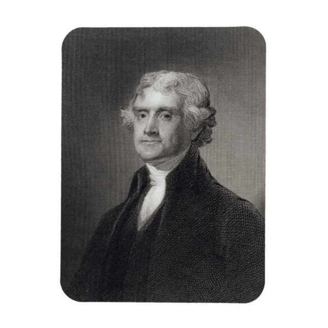 Porträtt till Thomas Jefferson, graverad av Henry  Magnet (Vertikal)