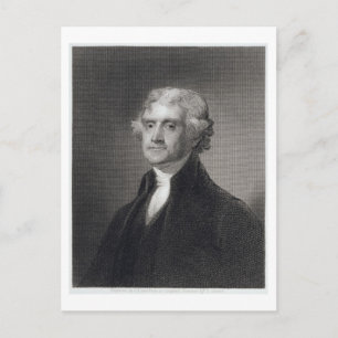 Porträtt till Thomas Jefferson, graverad av Henry Vykort