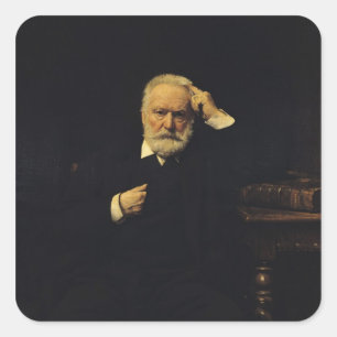 Porträtt till Victor Hugo 1879 Fyrkantigt Klistermärke