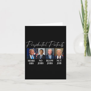Porträtt Trump more Jobs Obama No Jobs Bush Kort