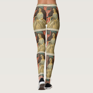 Porträtt US för Betsy Ross första amerikanska Leggings