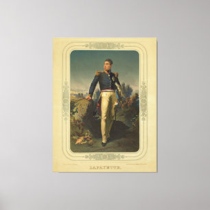 Porträtt vid Fransk general Marquis de Lafayette Canvastryck
