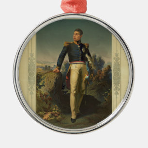Porträtt vid Fransk general Marquis de Lafayette Julgransprydnad Metall