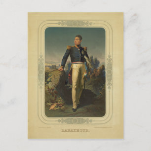Porträtt vid Fransk general Marquis de Lafayette Vykort