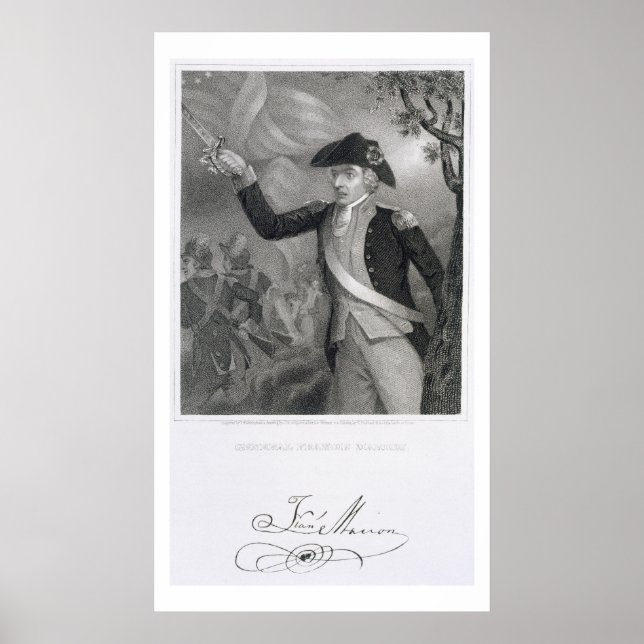 Porträtt vid general Francis Marion i slaget vid Poster (Framsidan)