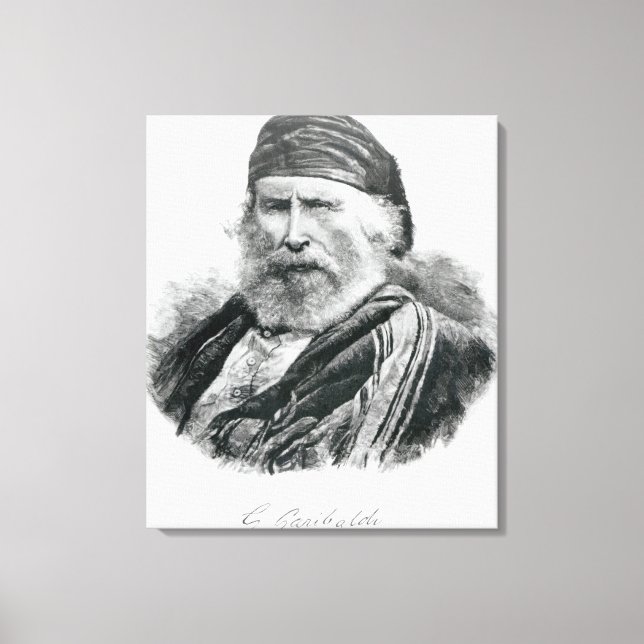 Porträtt vid Giuseppe Garibaldi Canvastryck (Framsida)