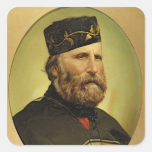 Porträtt vid Giuseppe Garibaldi Fyrkantigt Klistermärke
