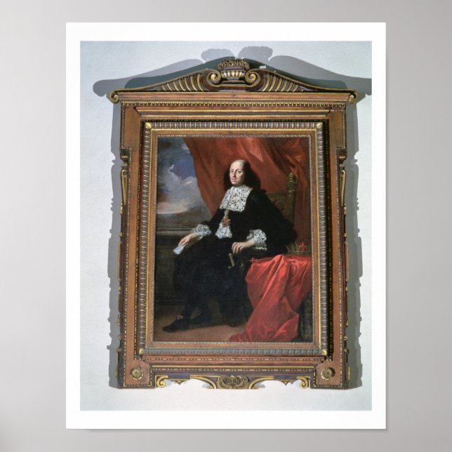 Porträtt vid Grand Duke Cosimo III (olja på kanv) Poster (Framsidan)