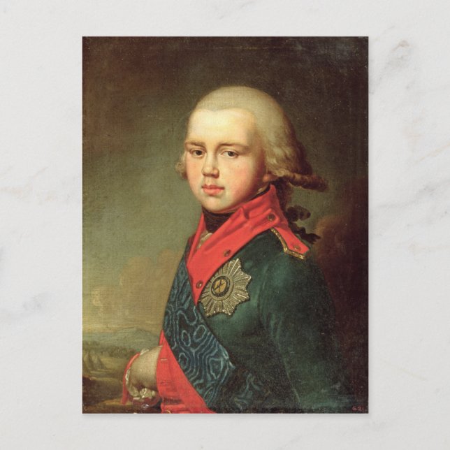 Porträtt vid Grand Duke Konstantin Pavlovich Vykort (Framsida)