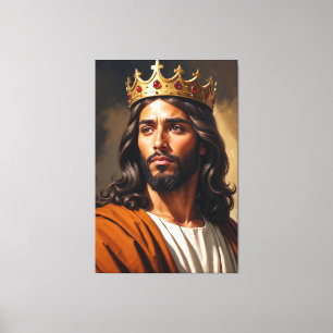 Porträtt vid Jesus vid Golden Krona Canvastryck