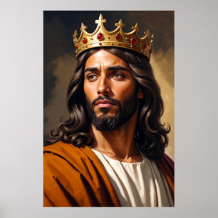 Porträtt vid Jesus vid Golden Krona Poster
