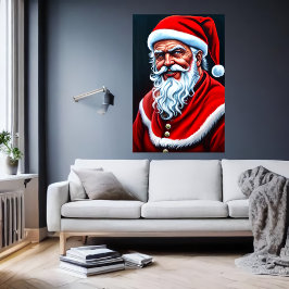 Porträtt vid lycklig coola Jultomten | AI Art Post Poster