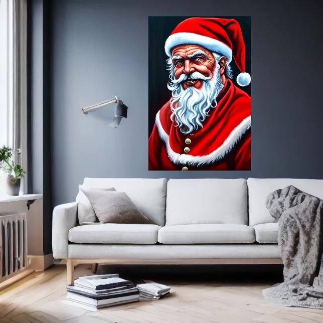Porträtt vid lycklig coola Jultomten | AI Art Post Poster (Skapare uppladdad)