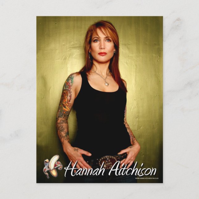 Porträtt vykort - Hannah Aitchison på Grönten (Framsida)