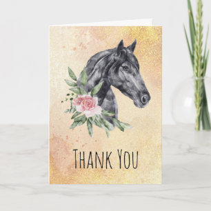 Porträtt Watercolor Tack, Beval Horse Head Kort
