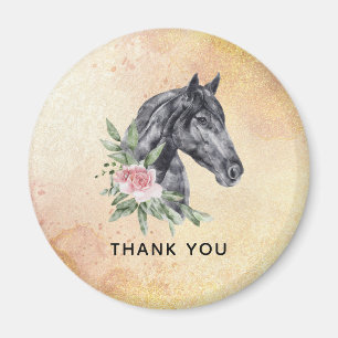 Porträtt Watercolor Tack, Beval Horse Head Magnet