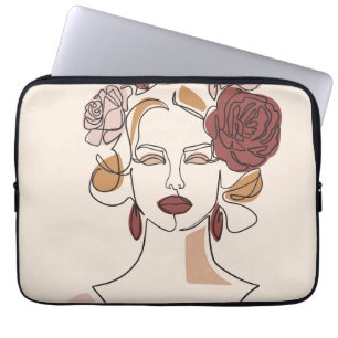 Porträtt Woman Laptop Fodral