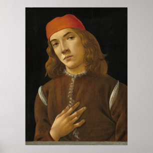 Porträtt Youth - Sandro Botticelli Fine Art Poster