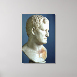 Porträttbyst av den Agrippa (63-12 BC) romaren Canvastryck