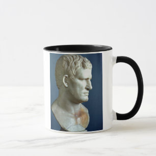 Porträttbyst av den Agrippa (63-12 BC) romaren Mugg