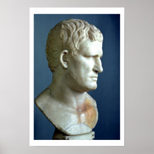 Porträttbyst av den Agrippa (63-12 BC) romaren Poster