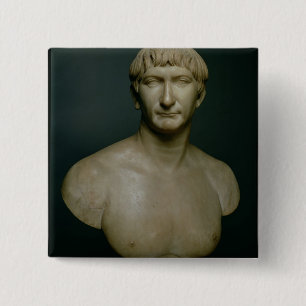 Porträttbyst av kejsaren Trajan (53-117 ANNONSEN) Knapp
