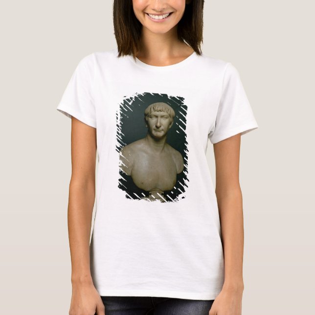 Porträttbyst av kejsaren Trajan (53-117 ANNONSEN) T-shirt (Framsida)
