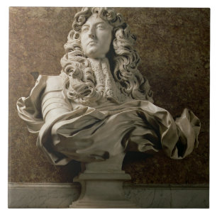 Porträttbyst av Louis XIV (1638-1715), 1665, Kakelplatta