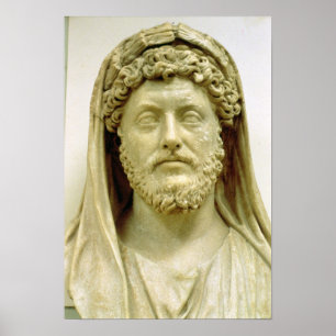 Porträttbyst av Marcus Aurelius Poster