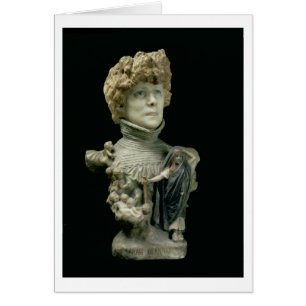 Porträttbyst av Sarah Bernhardt (1844-1923) Frenc Hälsningskort