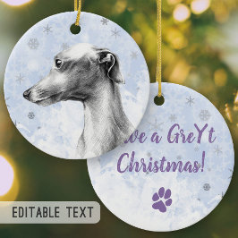 Porträtten Greyhound hund Personlig Julgransprydnad Keramik