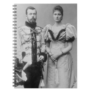 Porträttfoto av tsar Nikolaj II (1868-1918) Anteckningsbok Med Spiral