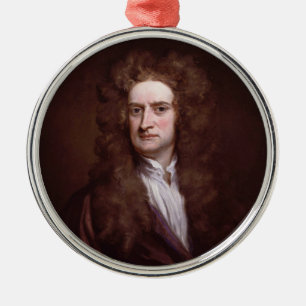 Porträttherr Isaac Newton vid herr Godfrey Knelle Julgransprydnad Metall