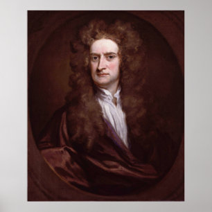 Porträttherr Isaac Newton vid herr Godfrey Knelle Poster